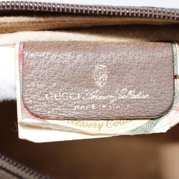 GUCCI GG Supreme Web Sherry Line Clutch Bag PVC Beige Red - Picture 9 of 16